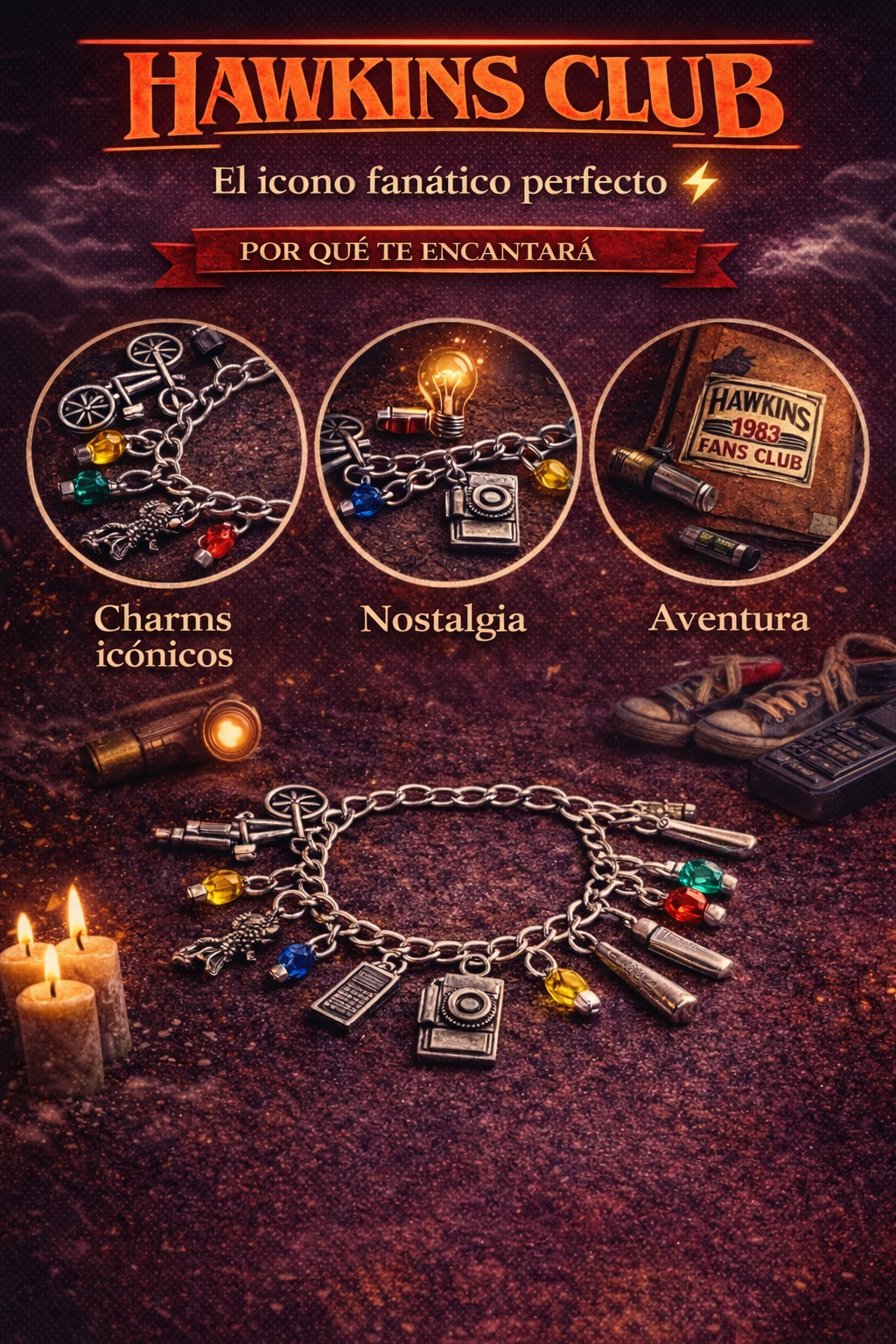 Pulsera de Stranger Things Hawkins Club Edition